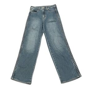 Old Navy Sky-Hi Waist Wide Braided‎ Leg Jeans